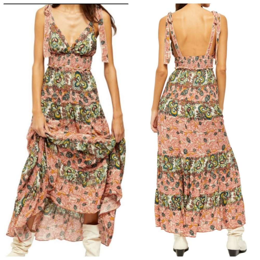 NWT Let's Smock About It Free People Maxi Dress